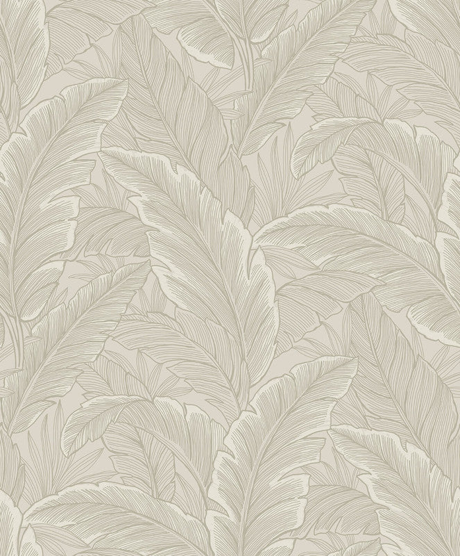 media image for Gulf Tropical Leaves Wallpaper in Crema 23