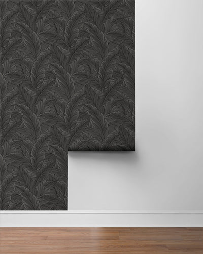 product image for Gulf Tropical Leaves Wallpaper in Slate Grey 16