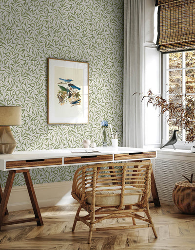 product image for Willow Leaves Wallpaper in Sprig Green 73