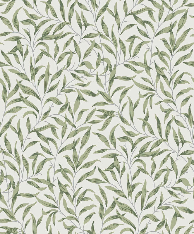 media image for Willow Leaves Wallpaper in Sprig Green 216