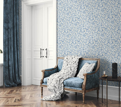 product image for Willow Leaves Wallpaper in Blue Lake 39