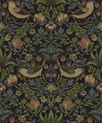 product image for Strawberry Meadow Wallpaper in Black 93