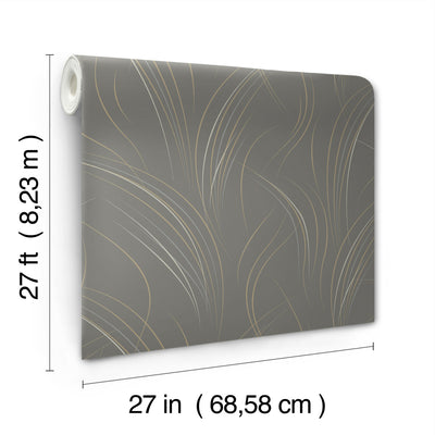 product image for Graceful Wisp Wallpaper in Charcoal 51