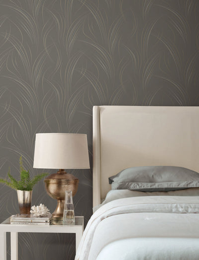 product image for Graceful Wisp Wallpaper in Charcoal 94