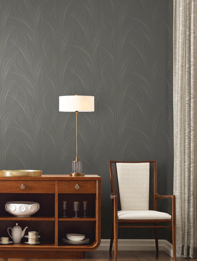 product image for Graceful Wisp Wallpaper in Charcoal 13