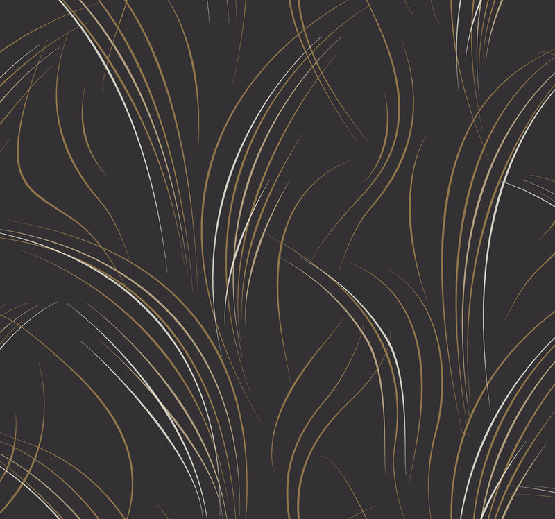 media image for Graceful Wisp Wallpaper in Black 297