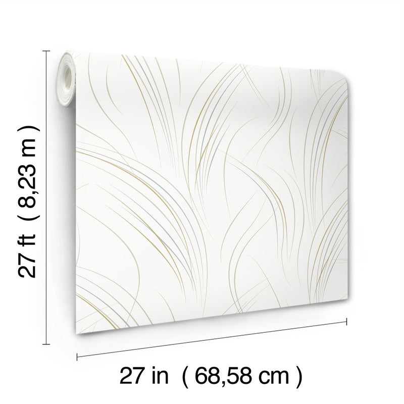 media image for Graceful Wisp Wallpaper in White 232