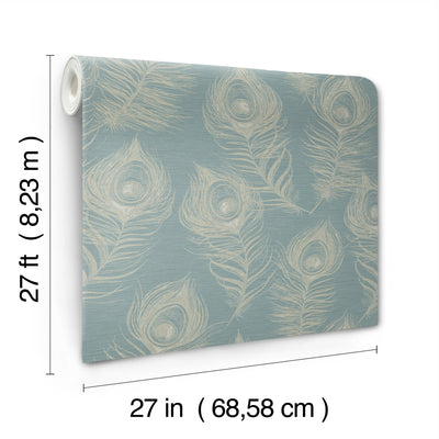 product image for Regal Peacock Wallpaper in Dark Teal 94