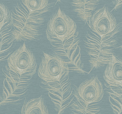 product image for Regal Peacock Wallpaper in Dark Teal 99