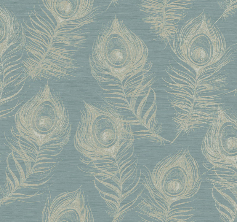 media image for Regal Peacock Wallpaper in Dark Teal 296