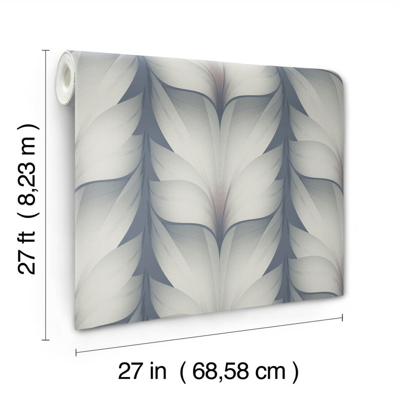 media image for Lotus Light Stripe Wallpaper in Steel 291