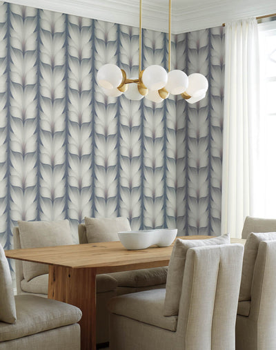 product image for Lotus Light Stripe Wallpaper in Steel 23