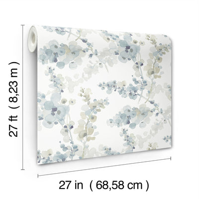 product image for Blossom Fling Wallpaper in Blue 22