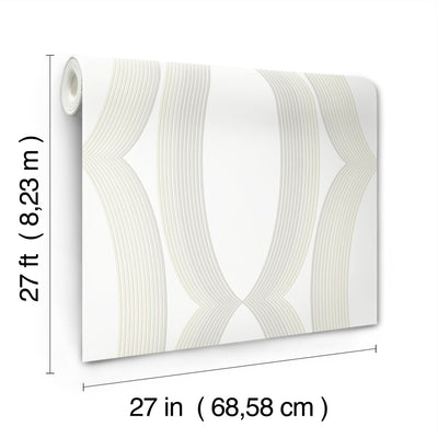 product image for Progression Ogee Wallpaper in White 43