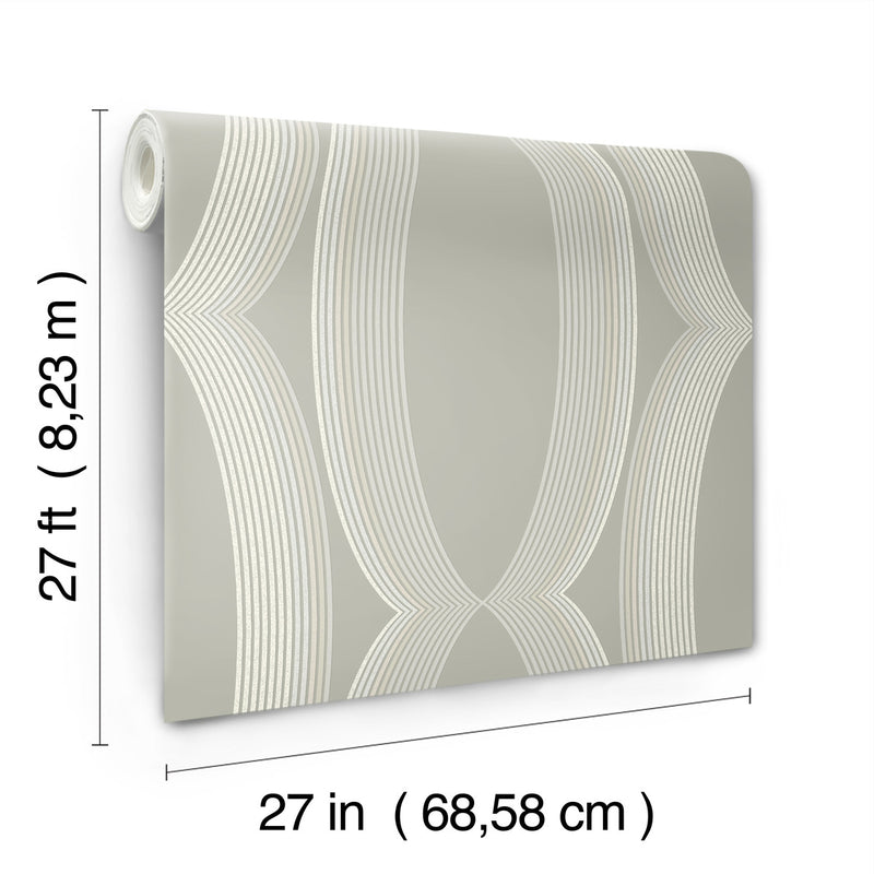 media image for Progression Ogee Wallpaper in Light Neutral 29