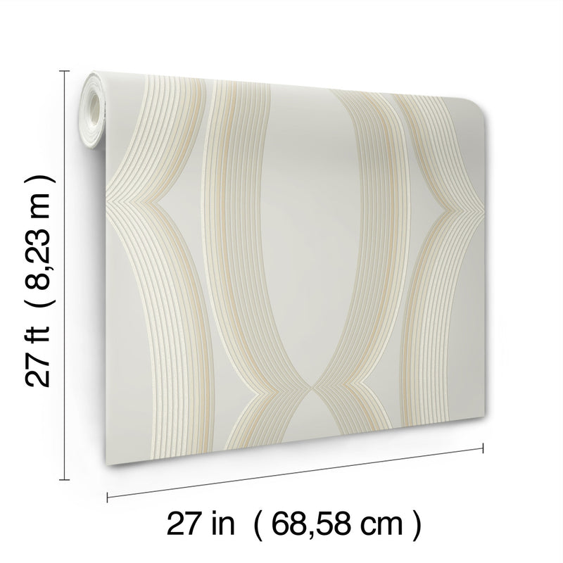 media image for Progression Ogee Wallpaper in Blonde 253