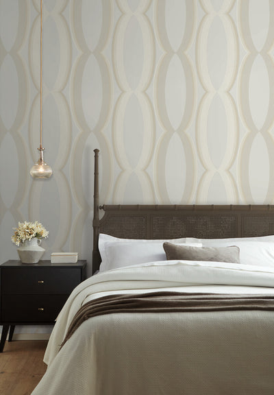 product image for Progression Ogee Wallpaper in Blonde 28