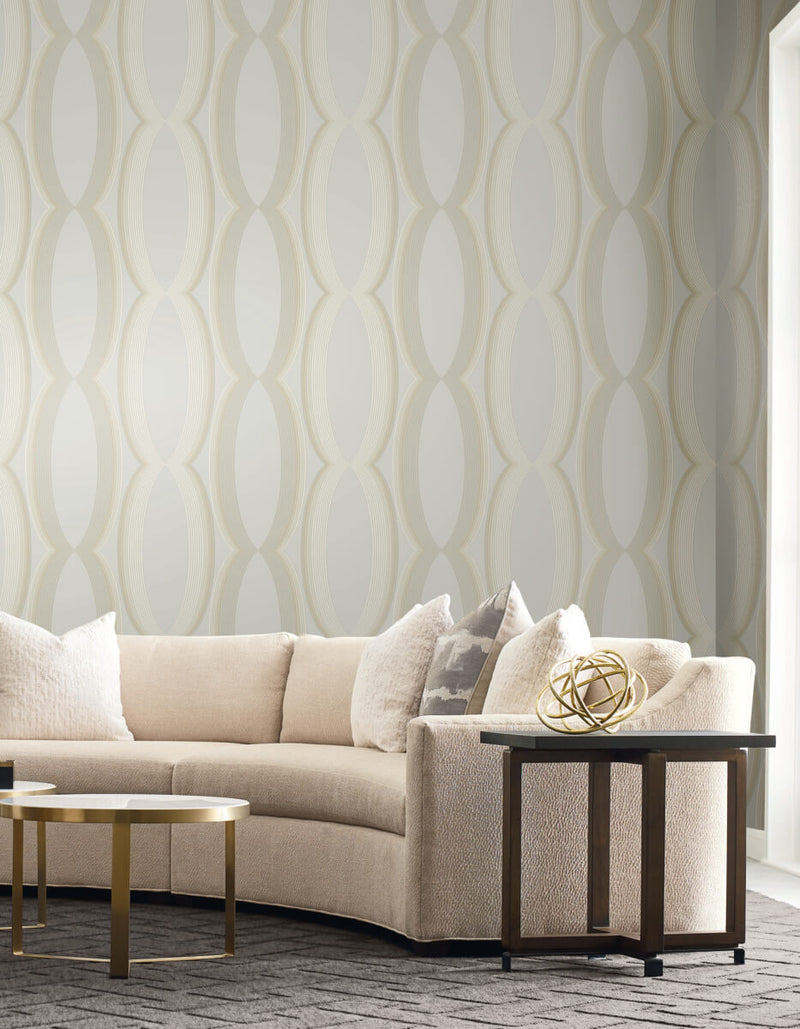 media image for Progression Ogee Wallpaper in Blonde 213