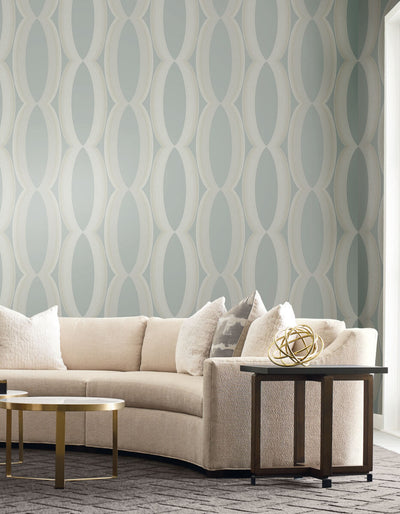 product image for Progression Ogee Wallpaper in Light Blue 59