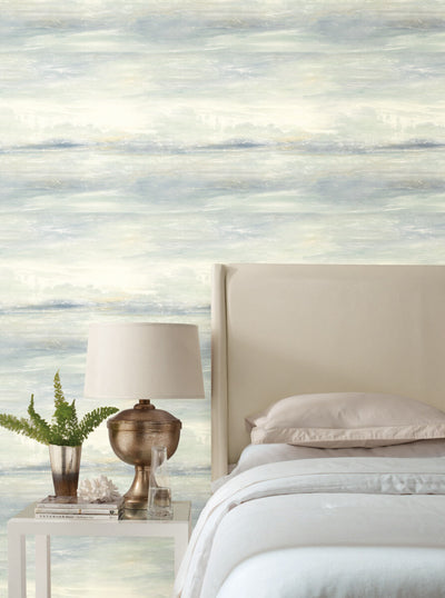 product image for Soothing Mists Scenic Wallpaper in Blue Oasis 31