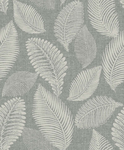 product image for Tossed Leaves Wallpaper in Charcoal Linen 71