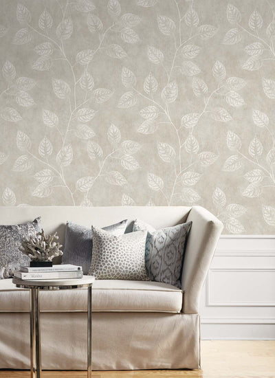 product image for Branch Trail Silhouette Wallpaper in Grey Taupe 83