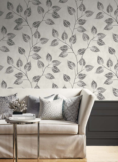 product image for Branch Trail Silhouette Wallpaper in Black and White 8