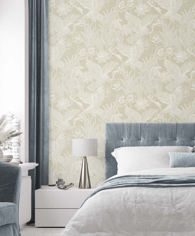 product image for Marsh Cranes Wallpaper in Shore 14