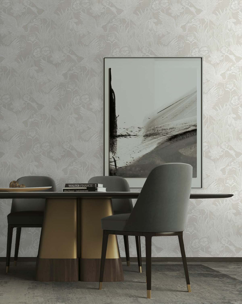 media image for Marsh Cranes Wallpaper in Daylight 211