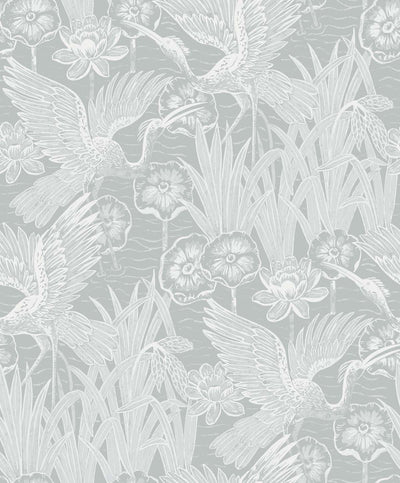 product image for Marsh Cranes Wallpaper in Mist 84