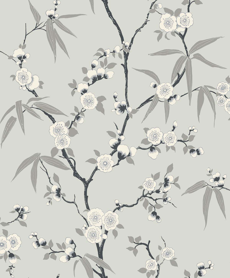 media image for Floral Blossom Trail Wallpaper in Stormy 261