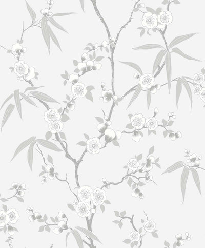 product image for Floral Blossom Trail Wallpaper in Soft Grey 28