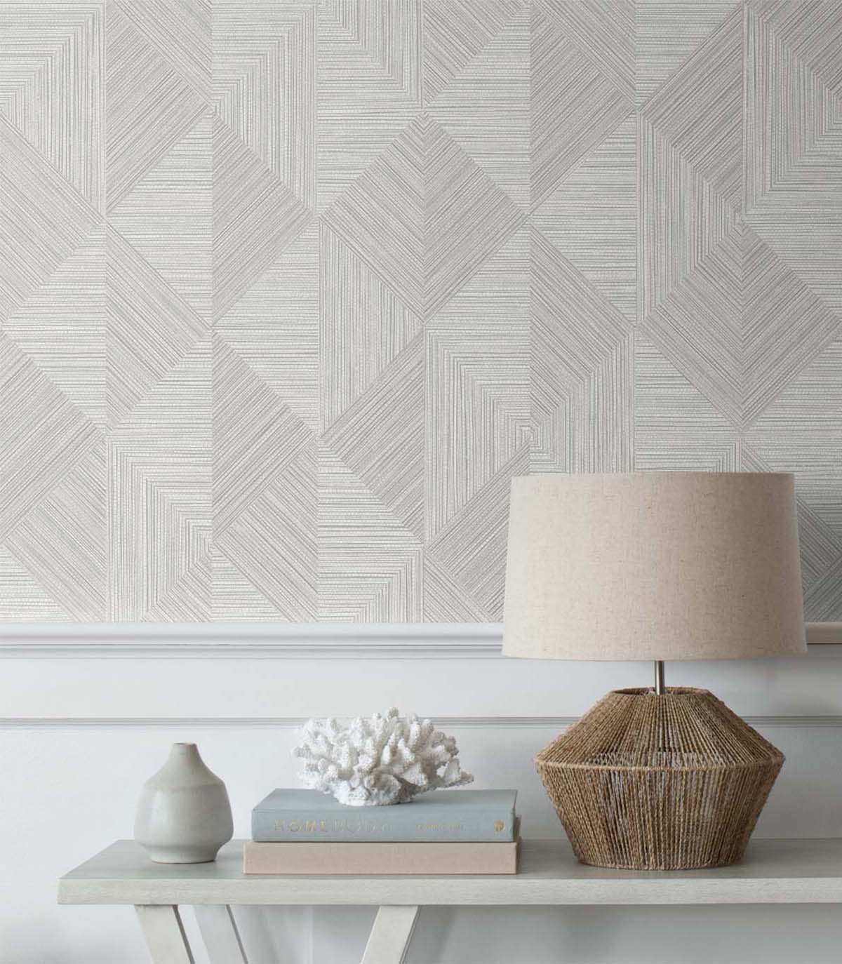 Shop Diamond Inlay Wallpaper in Dove Wing | Burke Decor