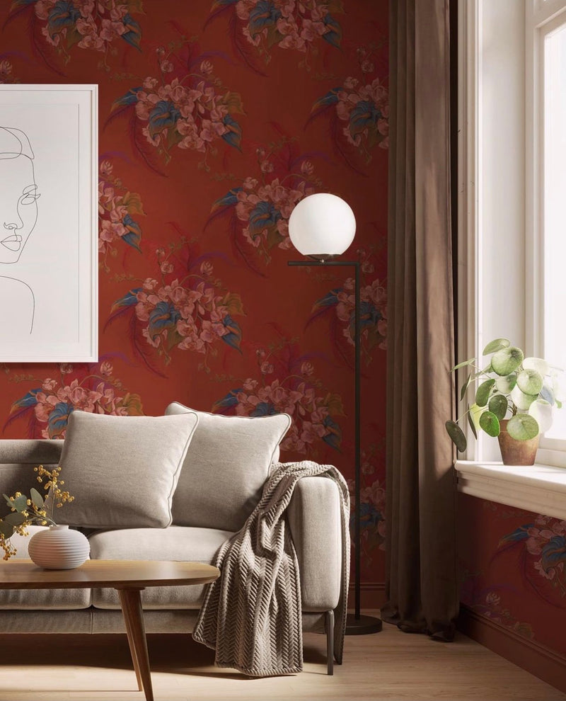 media image for Eileen Wallpaper in Terra Cotta 293