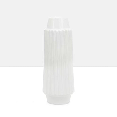 product image of ella faceted ceramic 14h vase in white design by torre tagus 1 539