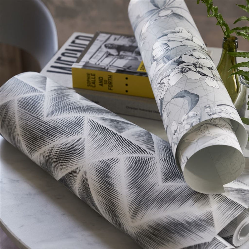 media image for Emelie Wallpaper in Platinum from the Mandora Collection by Designers Guild 274