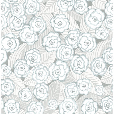 product image of Emery Floral Wallpaper in Light Blue from the Bluebell Collection by Brewster Home Fashions 534