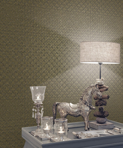 product image for Fan Geometric Wallpaper in Gold 30