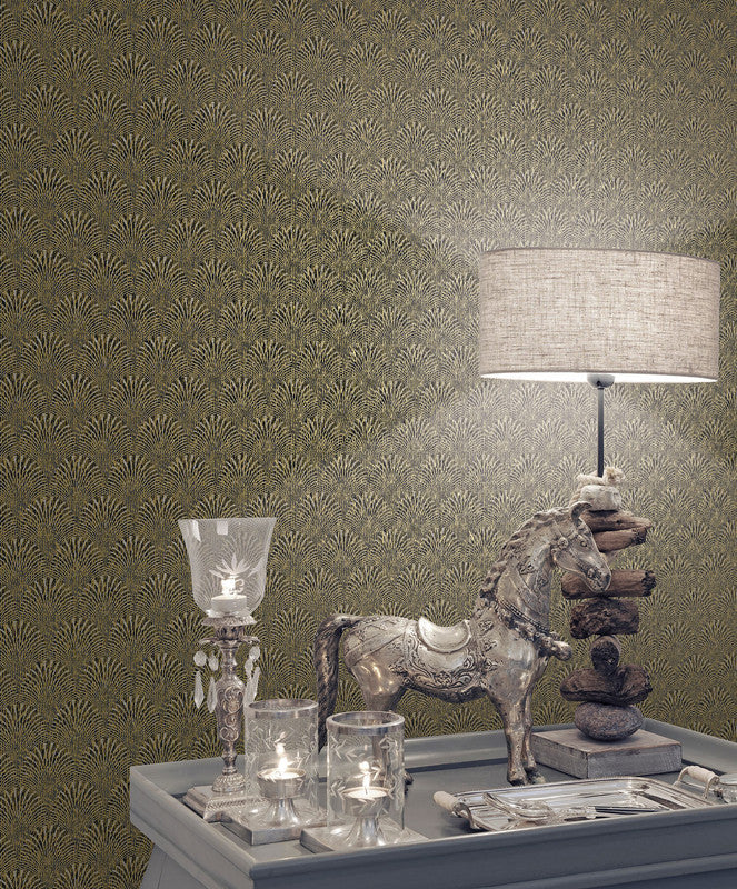 media image for Fan Geometric Wallpaper in Gold 221