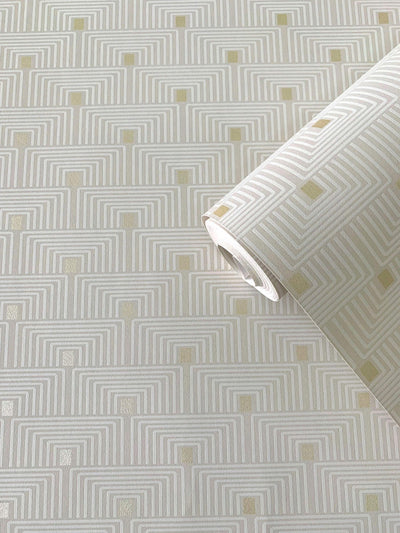 product image for Geo Key Wallpaper in Cream/Gold 29