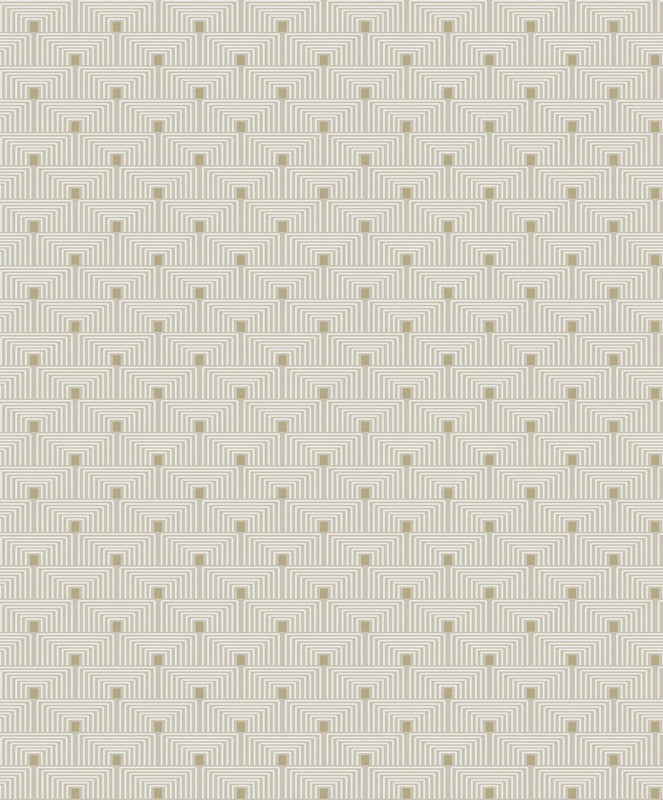 media image for Geo Key Wallpaper in Cream/Gold 245