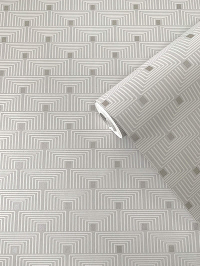 product image for Geo Key Wallpaper in Cream/Silver 3