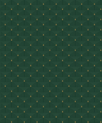 product image for Geo Key Wallpaper in Green/Gold 75