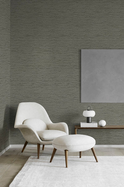 product image for Weave-Effect Textile Wallpaper in Silver Grey 77