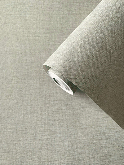 product image for Plain Linen-Effect Wallpaper in Soft Bronze Brown 98