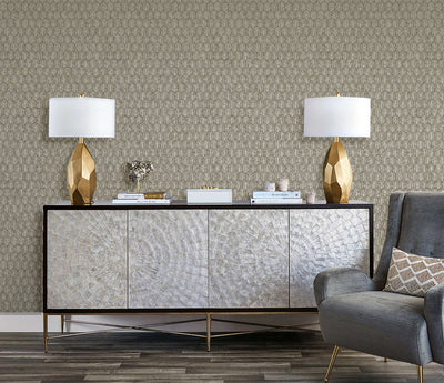 product image for Geo Arch Art Deco Wallpaper in Bronze Brown 9