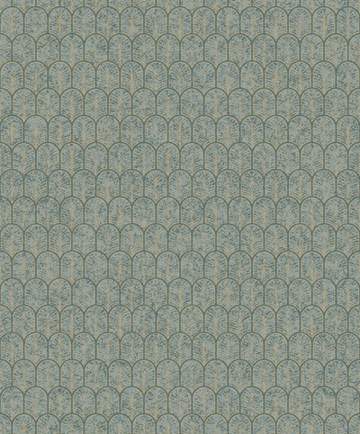 product image for Geo Arch Art Deco Wallpaper in Gold/Green 19