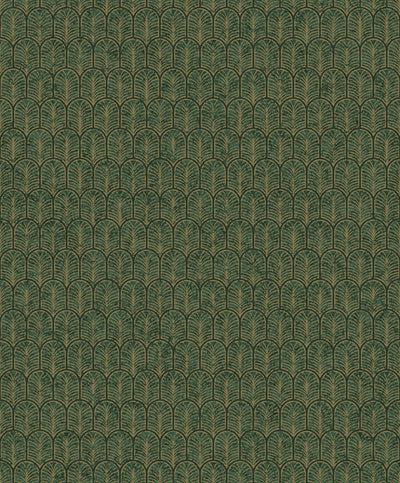 product image for Geo Arch Art Deco Wallpaper in Green/Gold 43