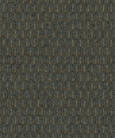 product image for Geo Arch Art Deco Wallpaper in Gold/Blue 28