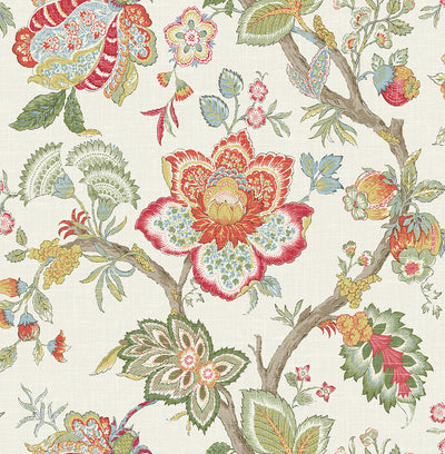 product image of Bernadette Jacobean Wallpaper in Pomme & Antique Ruby 581